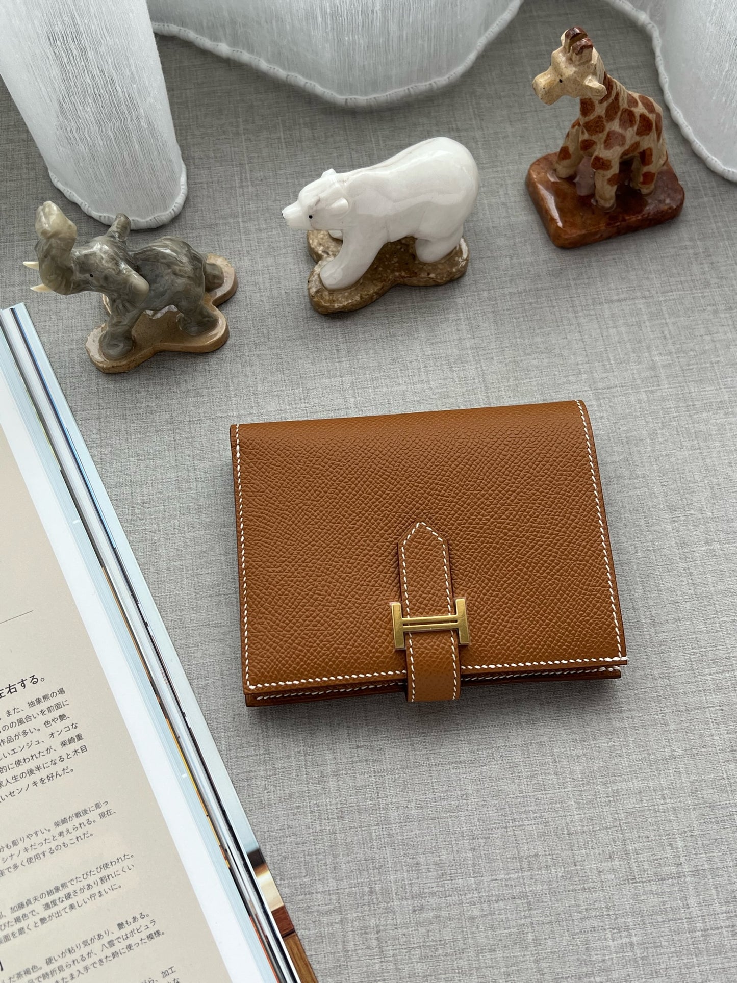 Hermès Bearn Compact Wallet 金棕金釦