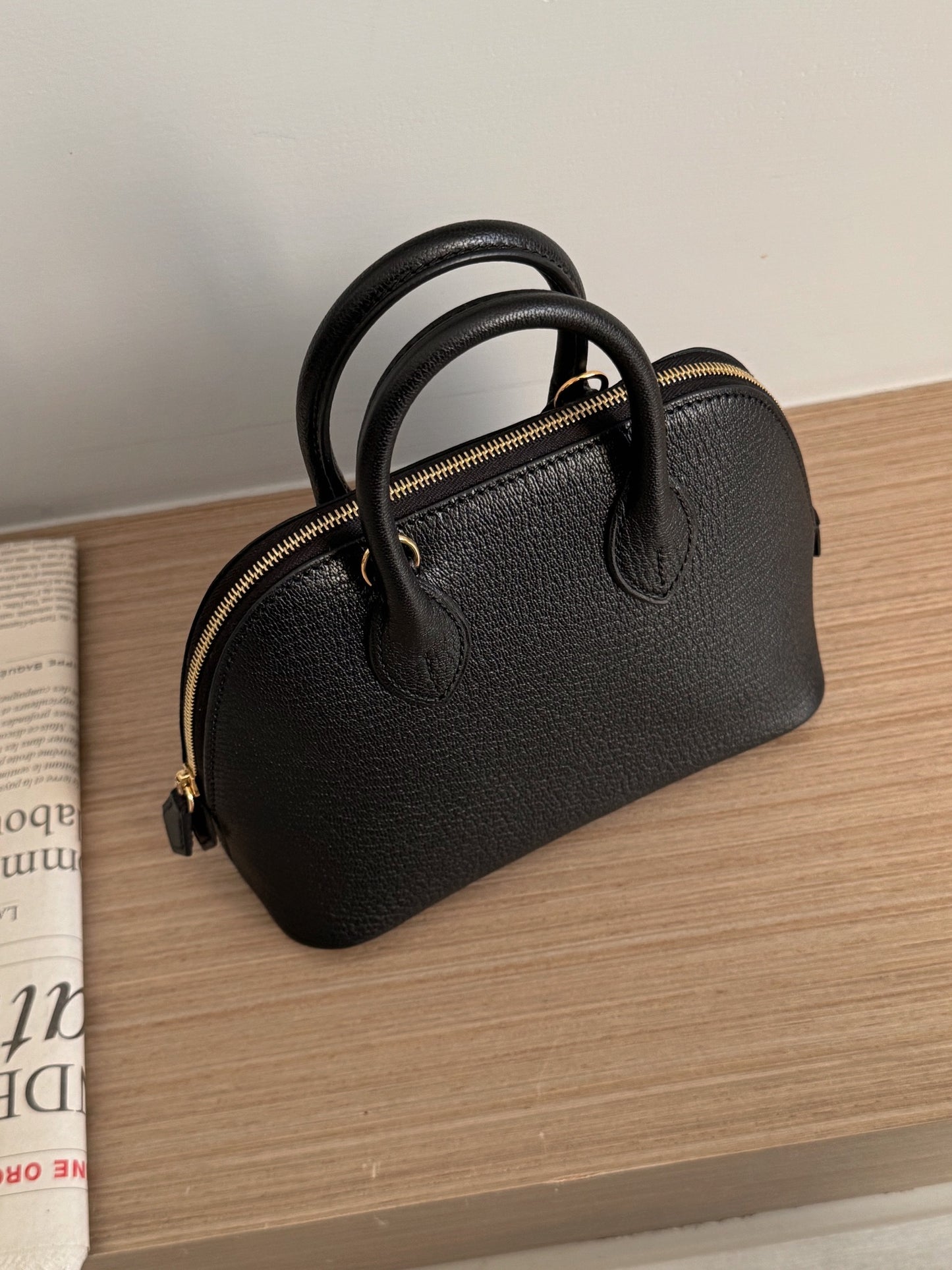 Hermès Mini bolide 黑色金釦 山羊皮