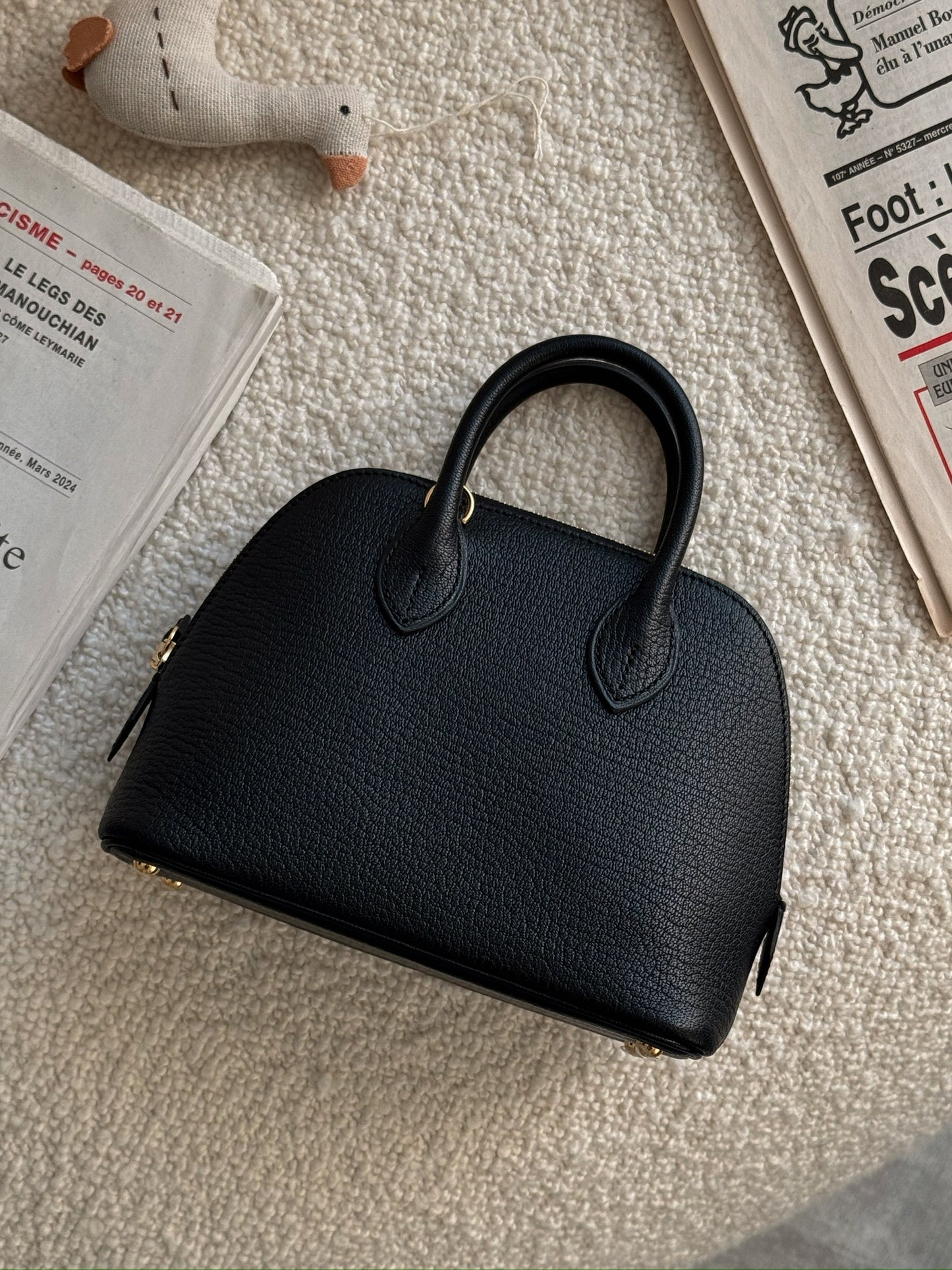 Hermès Mini bolide 黑色金釦 山羊皮