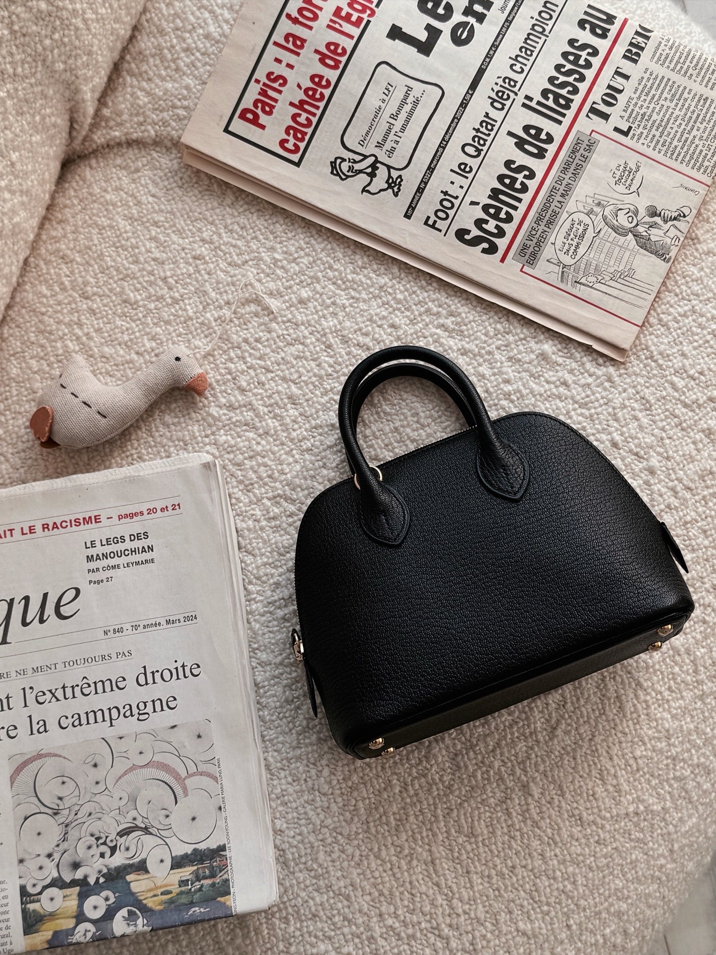Hermès Mini bolide 黑色金釦 山羊皮