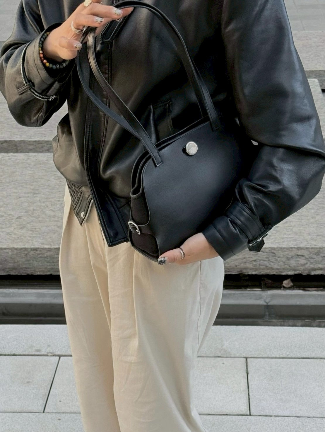 Hermès | Tablier Sellier 黑色 銀釦