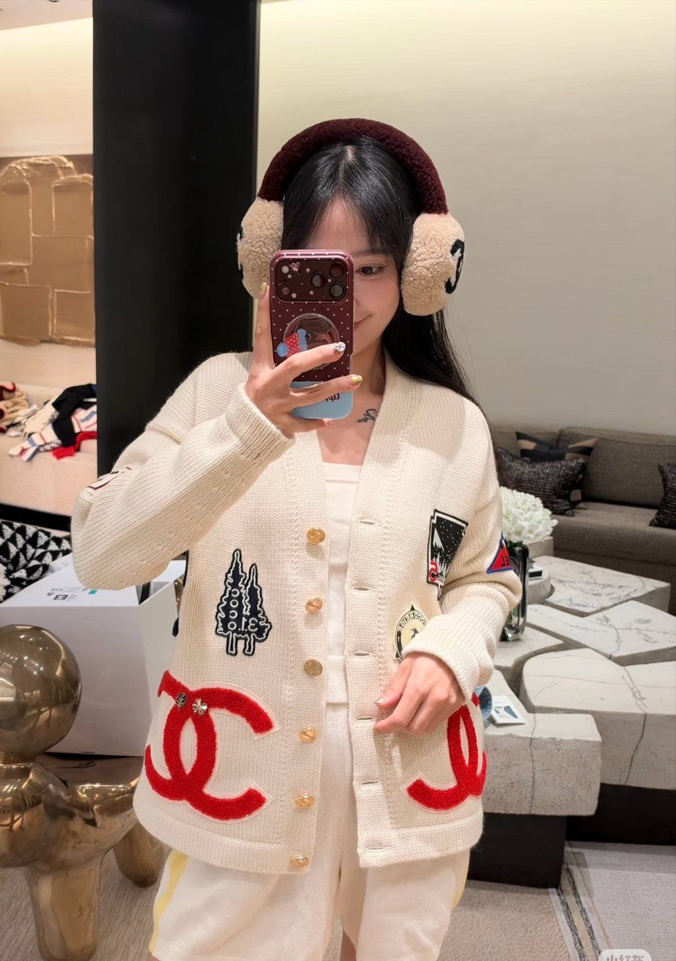 Chanel | 26N 撞色泰迪熊耳罩 Earmuffs