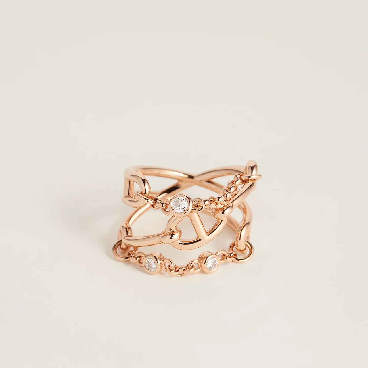 Hermès | Chaine dancre Chaos 戒指 玫瑰金