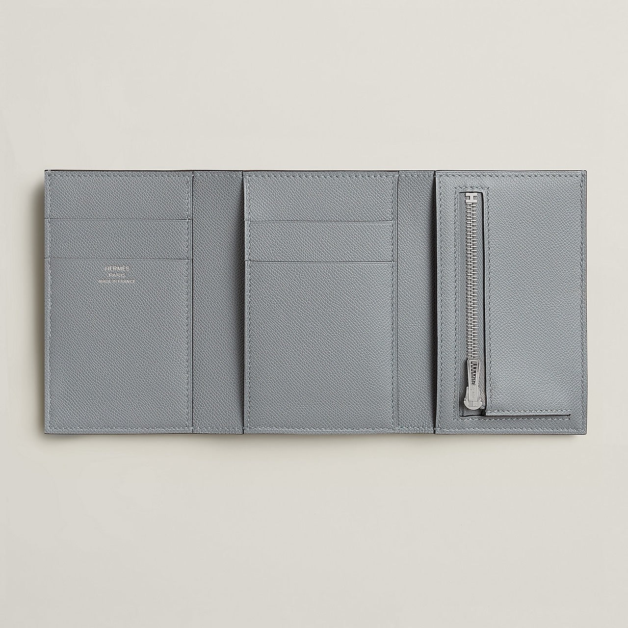 Hermès | Bearn 短夾 木偶灰 銀釦