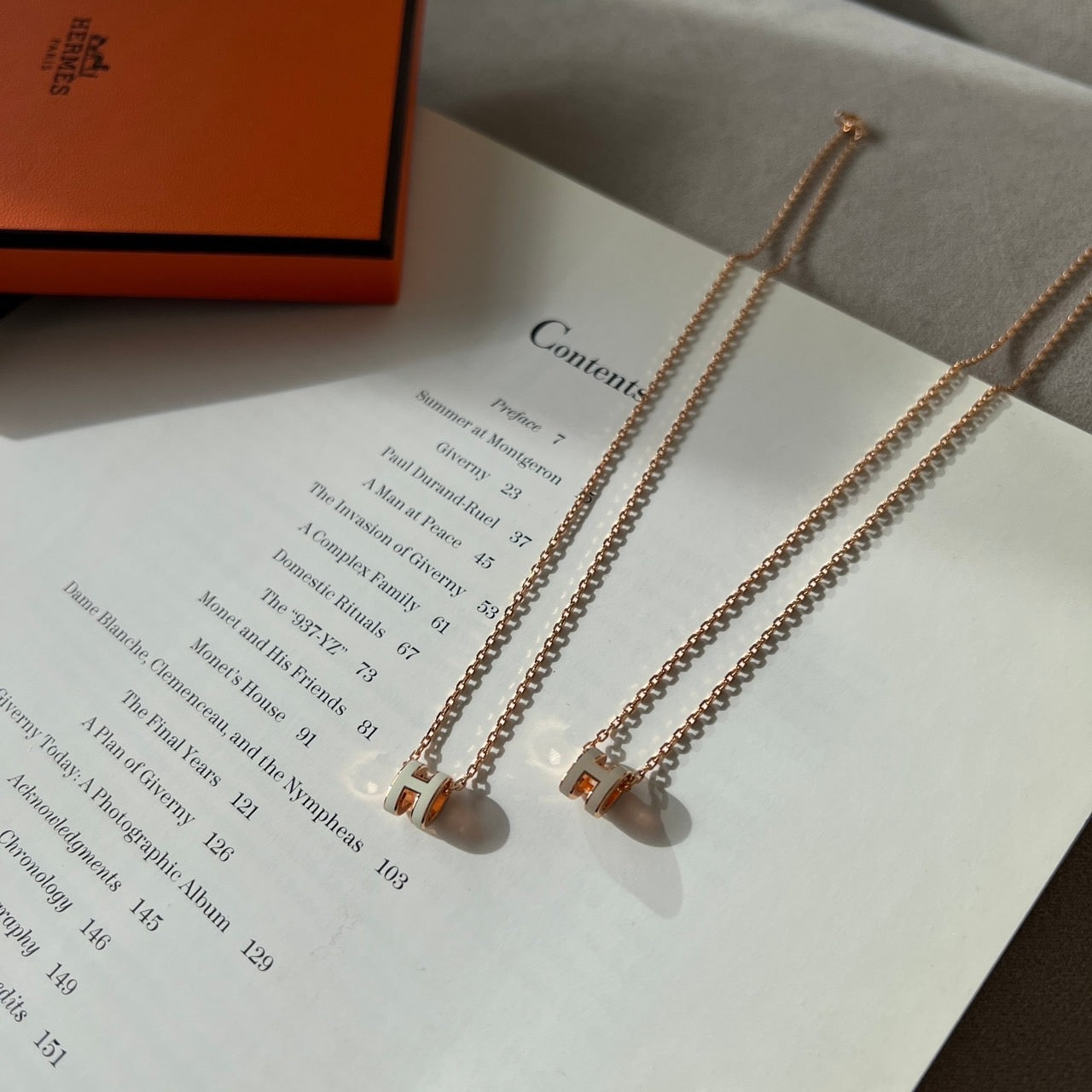 Hermès Mini Pop H 項鍊 奶茶色