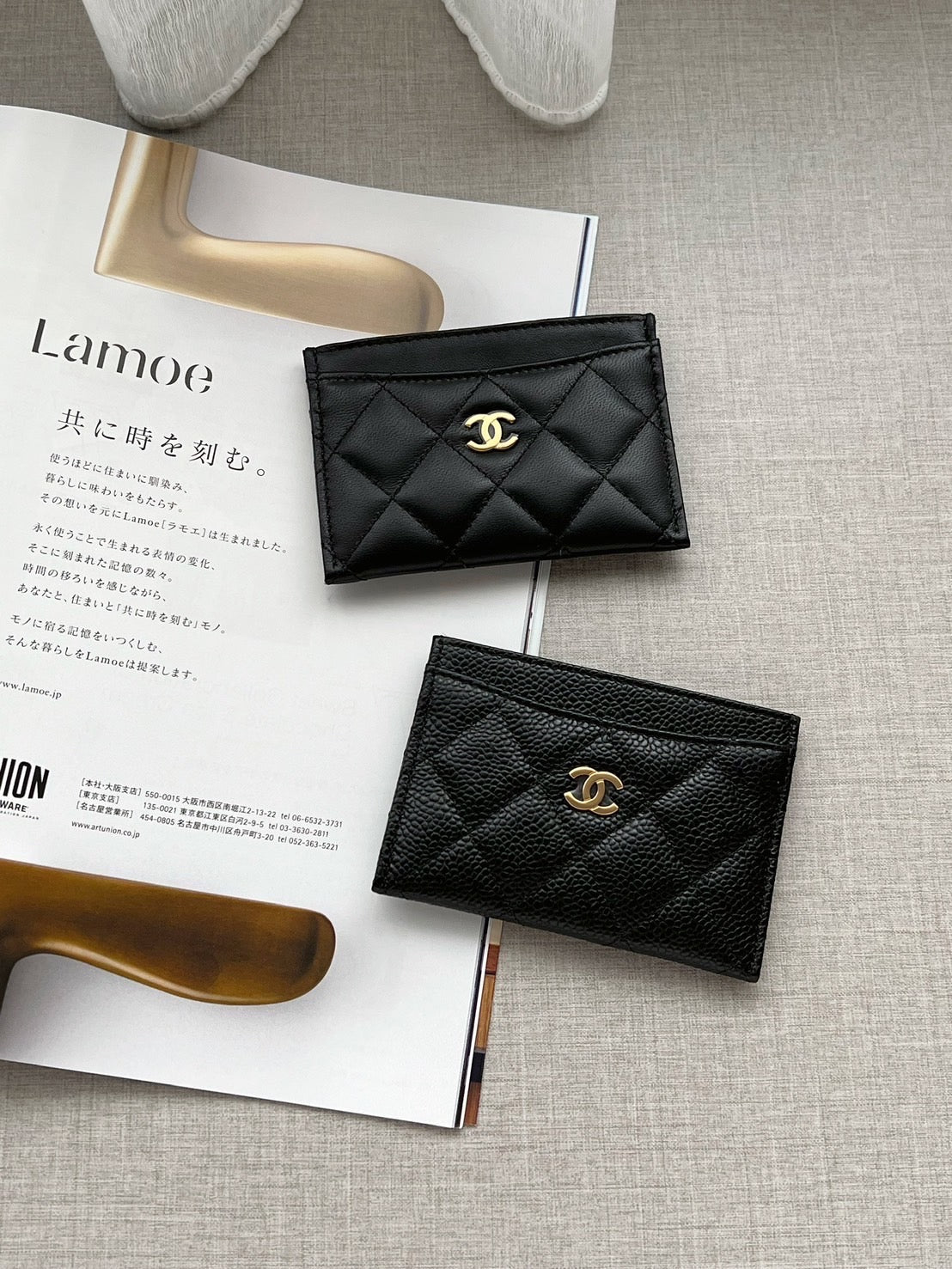 Chanel 經典卡片夾 荔枝牛皮 黑色金釦