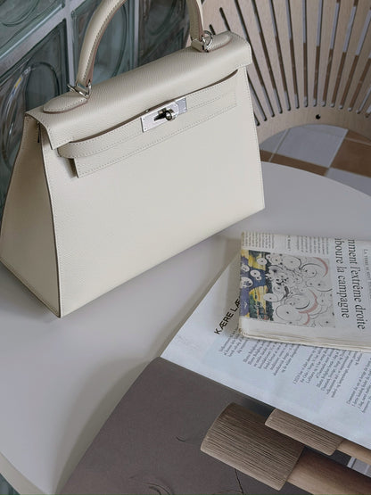<NS - 全新閒置品> Hermes | Kelly 28 奶昔白 銀釦
