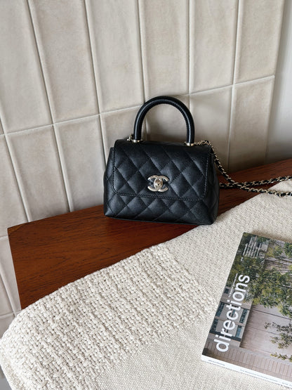 Chanel | Coco Handle Nano 黑色 銀釦