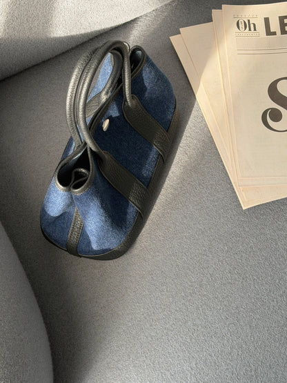 Hermès | Mini Garden Party 牛仔布拼接黑色皮革