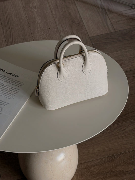 Hermès | Mini Bolide 奶油白 金釦 山羊皮