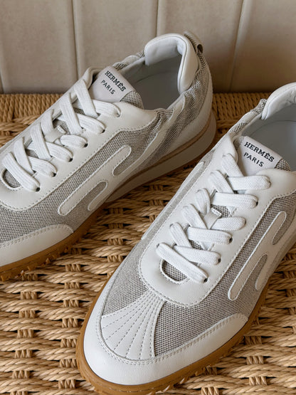 Hermès | Jet Sneaker Toile帆布 白色