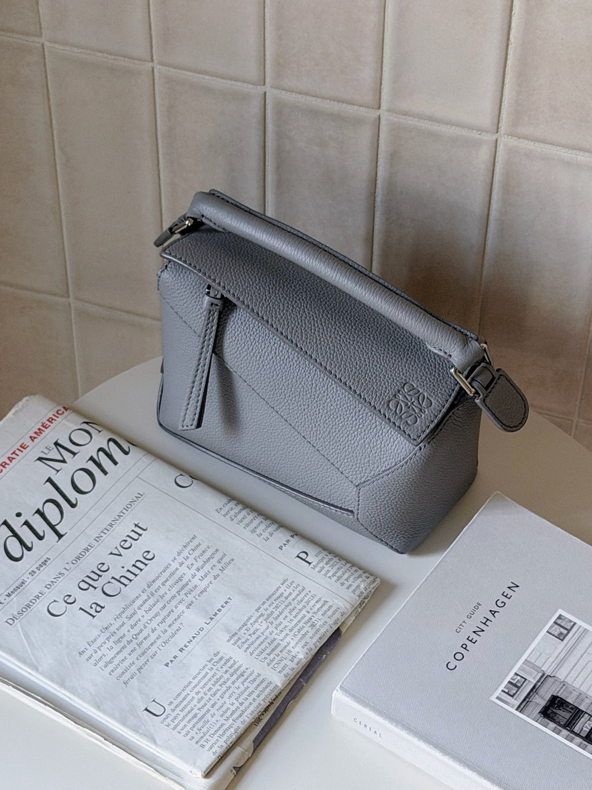 <S-99成新> Loewe｜Mini Puzzle 珍珠灰