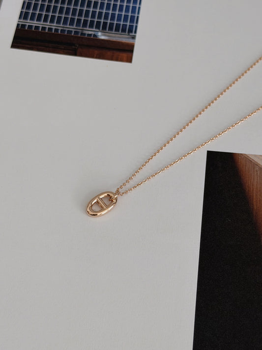 Hermès｜Farandole Necklace 豬鼻子項鍊｜玫瑰金