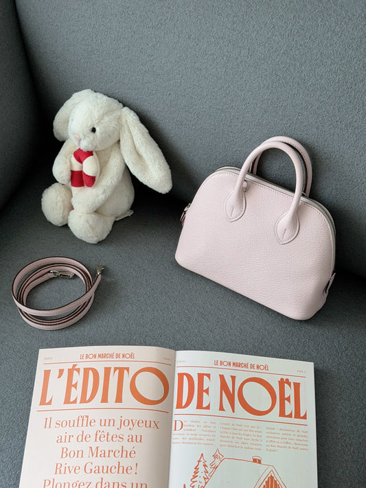 Hermès | Mini Bolide 戀愛粉 銀釦 山羊皮
