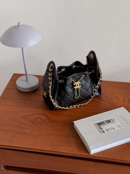 Chanel｜Mini 25 Bag 黑色 荔枝牛皮 金釦