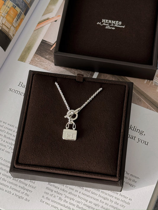 Hermès | Amulettes Constance Necklace 康康包全銀925項鍊