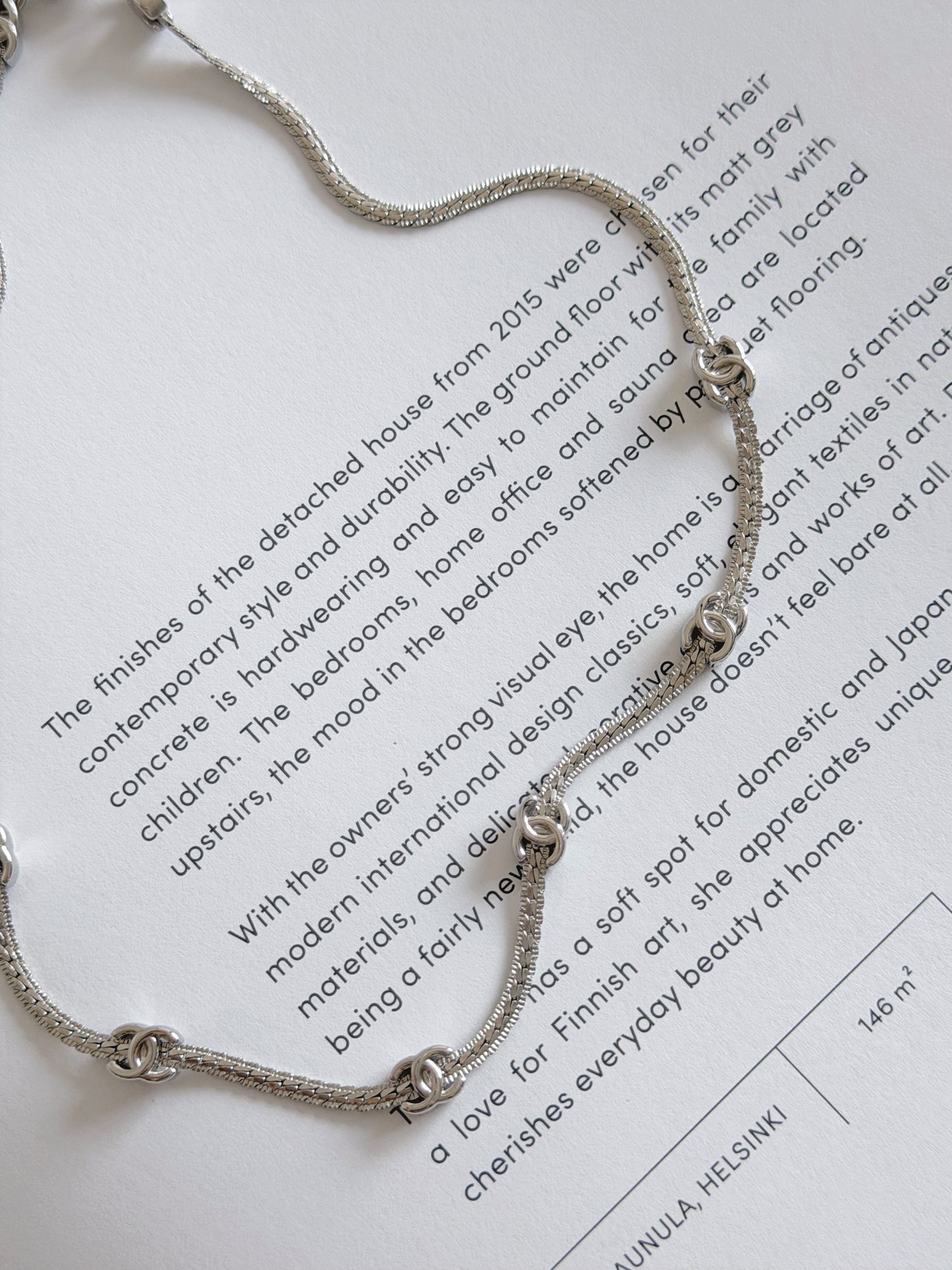 Chanel Choker 七花 銀色項鍊