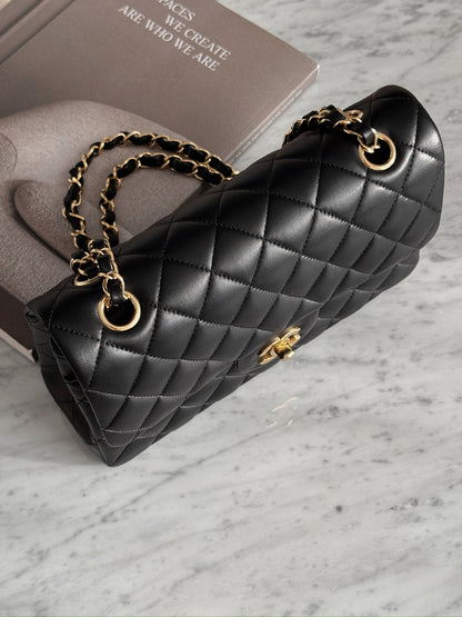<S-99成新> Chanel | CF23 黑色羊皮金釦