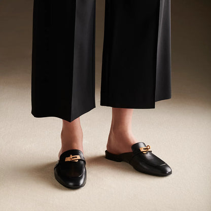 Hermès | Oz mule 穆勒鞋 黑色 淡金釦