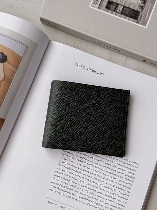 Hermès Citizen 男仕短夾 灰綠色 x 灰色小馬內裡