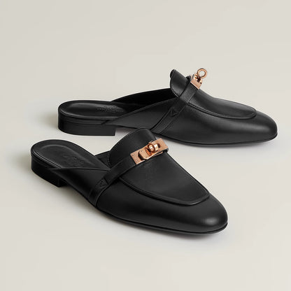 Hermès | Oz mule 穆勒鞋 黑色 淡金釦
