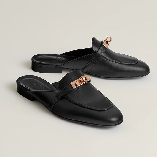 Hermès | Oz mule 穆勒鞋 黑色 淡金釦