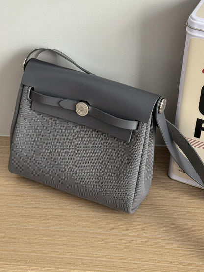 Hermès Mini Herbag 石板灰銀釦