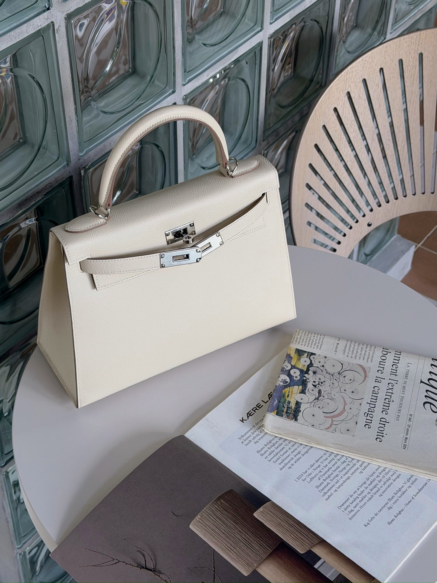 <NS - 全新閒置品> Hermes | Kelly 28 奶昔白 銀釦