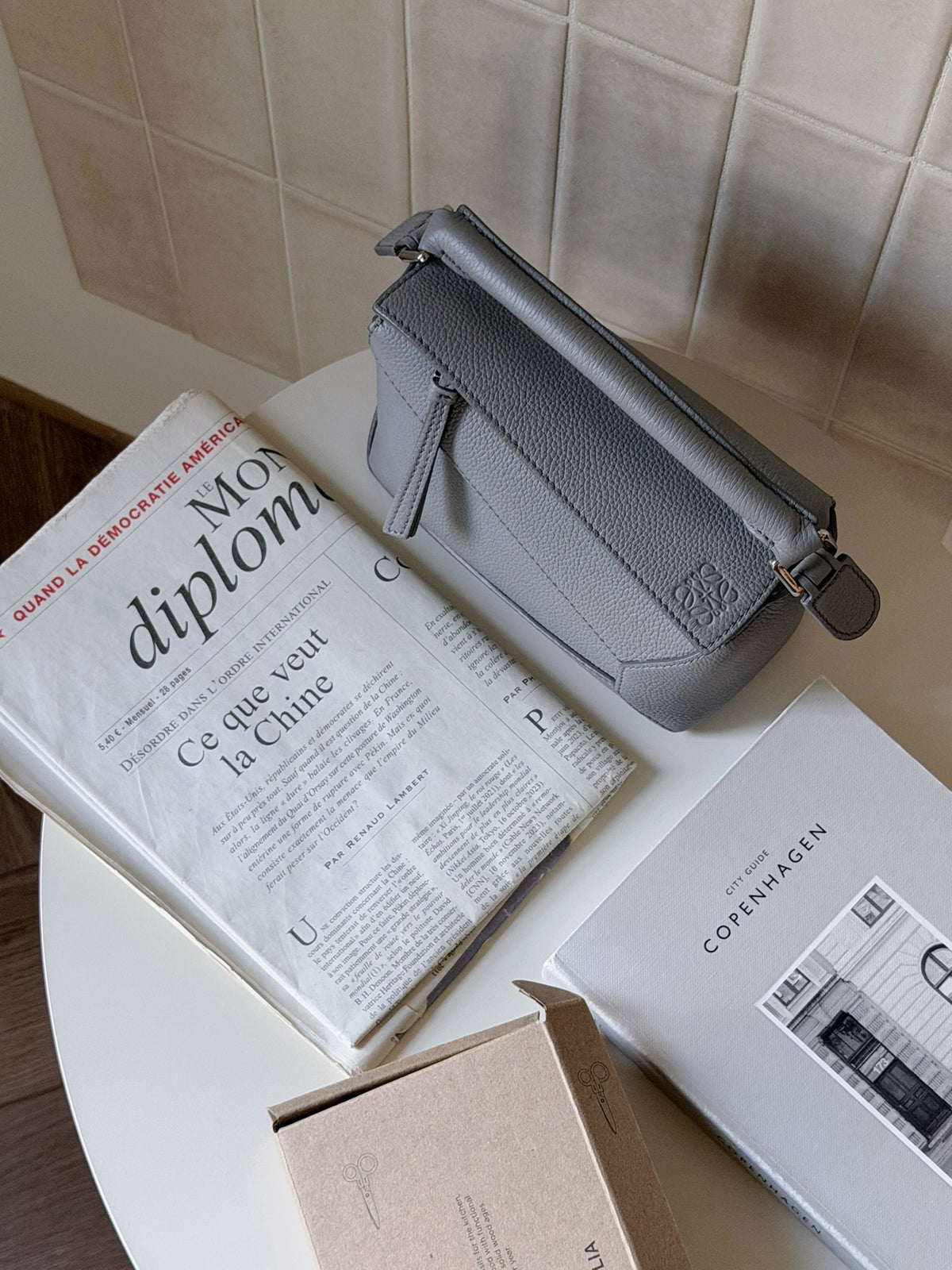 <S-99成新> Loewe｜Mini Puzzle 珍珠灰