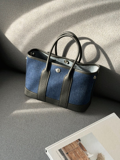 Hermès | Mini Garden Party 牛仔布拼接黑色皮革