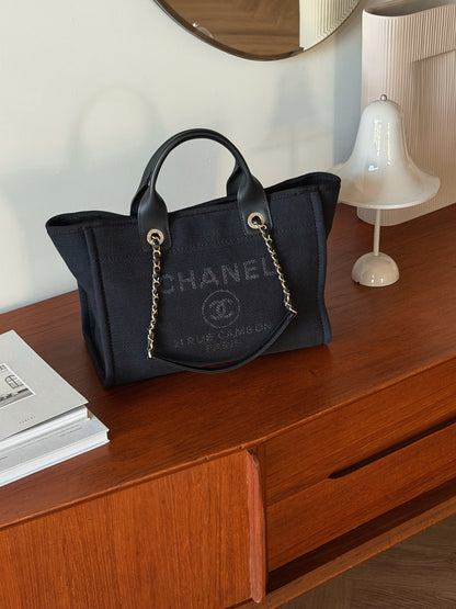 Chanel 編織沙灘包 黑色 Small