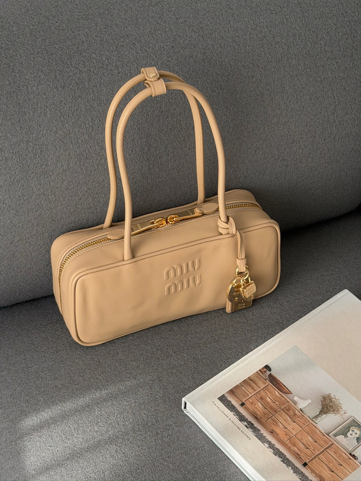 Miu Miu | Beau 皮革手袋 沙色