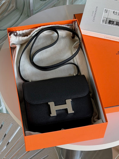 Hermès | Mini Constance 黑色 銀釦