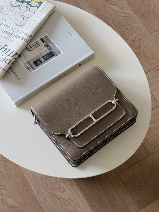 Hermès | Mini Roulis 大象灰 銀釦 Evercolor