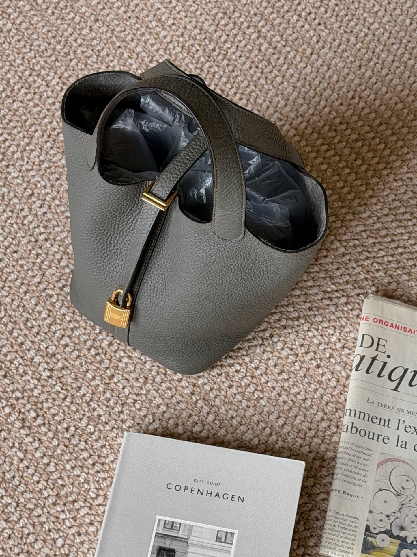 <NS - 全新閒置品> Hermès | Picotin 18 積雨雲灰 金釦