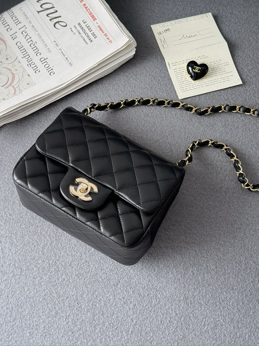 Chanel Mini CF 方胖 黑色金釦