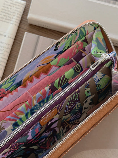 Hermès | Silk’in Wallet 絲巾長夾 金棕色 × 自由之城