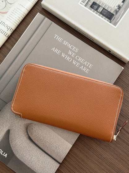 Hermès | Silk’in Wallet 絲巾長夾 金棕色 × 自由之城
