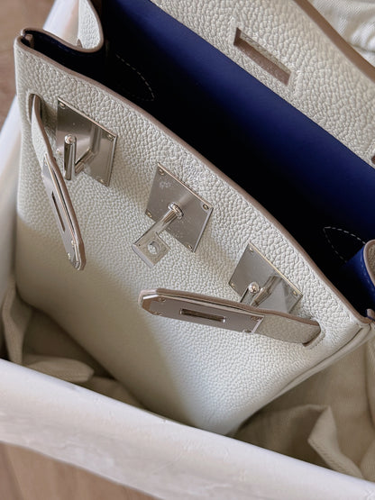 Hermès | Hac a dos PM 冰川白 內裡拼接藍色