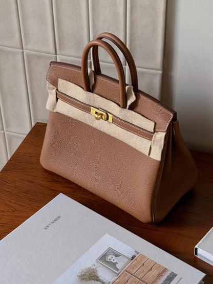 Hermès Birkin 25 金棕色 金釦 Togo