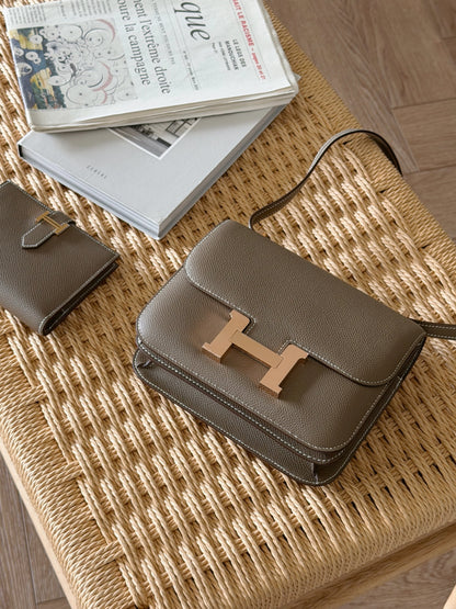 Hermès | Mini Constance 大象灰 玫瑰金釦