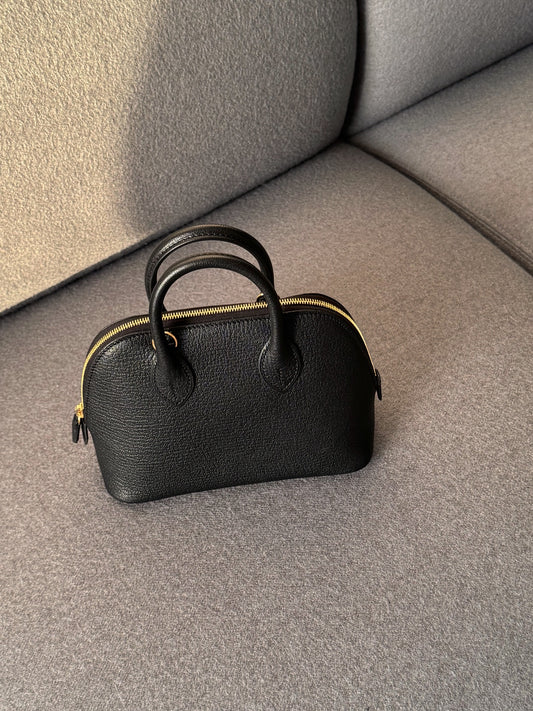 Hermès Mini bolide 黑色金釦 山羊皮