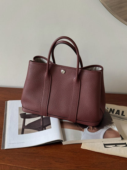 <S - 99成新> Hermès | Garden Party 30 深酒紅 銀釦