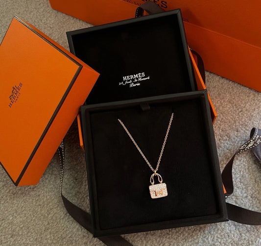 Hermès | Amulettes Constance 滿鑽 玫瑰金 項鍊