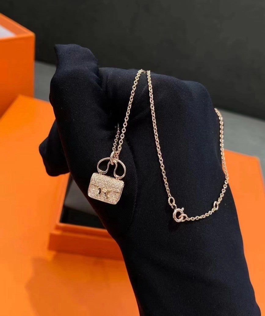 Hermès | Amulettes Constance 滿鑽 玫瑰金 項鍊