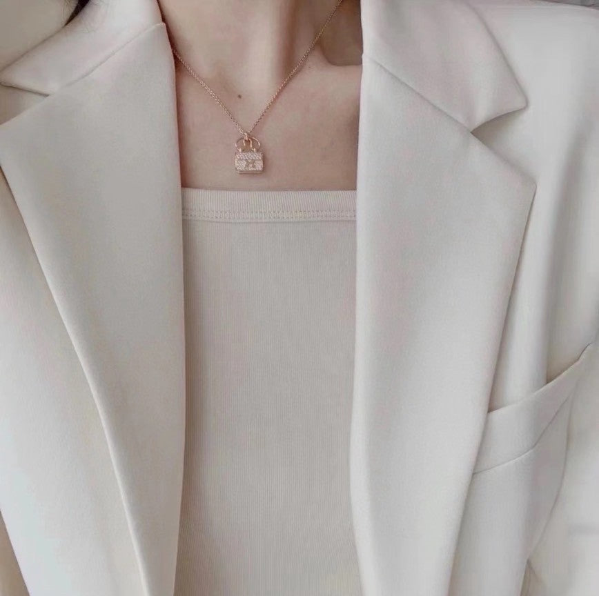 Hermès | Amulettes Constance 滿鑽 玫瑰金 項鍊