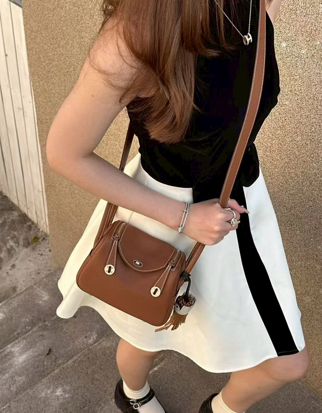 <NS-全新閒置品>Hermès | Mini Lindy 二代 金棕色 銀釦