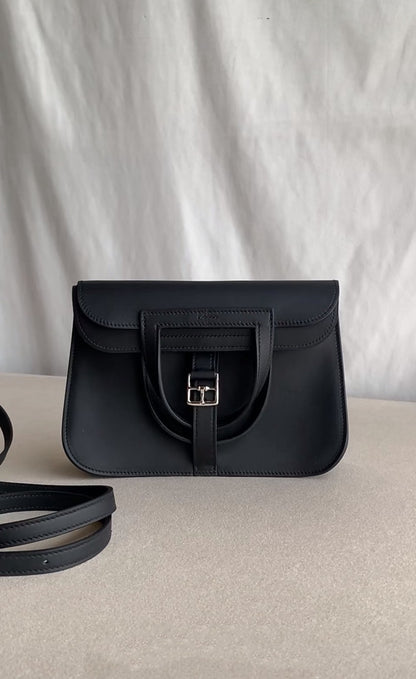 Hermès | Mini Halzan 黑色 銀釦