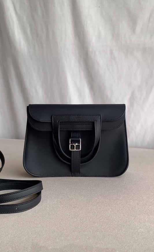 Hermès | Mini Halzan 黑色 銀釦