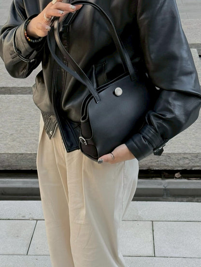 Hermès | Tablier Sellier 黑色 銀釦